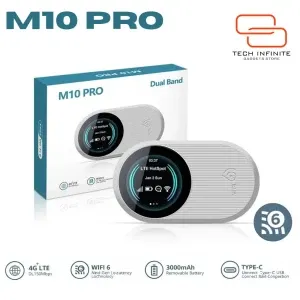 Tech Infinite  4G LTE WiFi 6 Portable Router  3000mAh Battery Dual-Band 2.45GHz 10 Devices Pocket Hotspot  M10 Pro ပေါ့တက်ဘယ် ပေါ့ကတ်ဝိုင်ဖိုင်