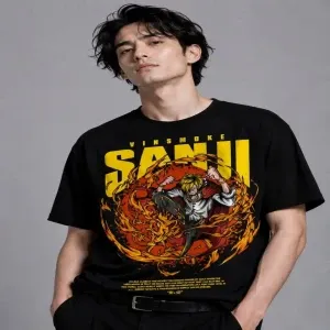 ONE PIECE Vinsmoke Sanji Black Leg Graphic Oversized T-Shirt